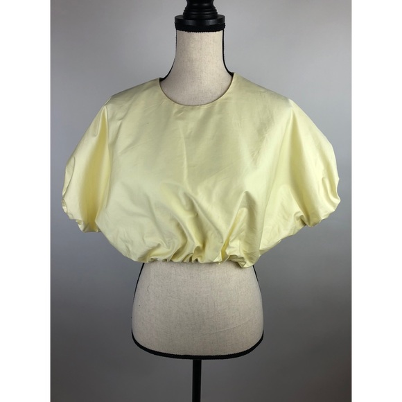Zara Tops - NWT Zara Yellow Cotton Crop Top size S Small